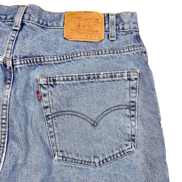 LEVIS 560 Denim Shorts 38" Waist 6" Inseam Unisex Baggy Loose Fit Dad Jort - Picture 5 of 6